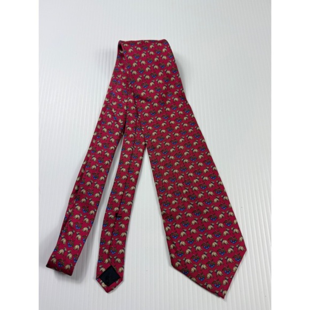 Brooks Brothers Novelty Necktie Rabbit Berry Print Silk Tie‎ Mens